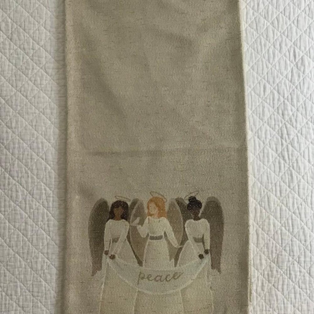 Cherished Traditions Table Runner 14"‎ x 72" Linen Peace Angels Rustic Farmhouse